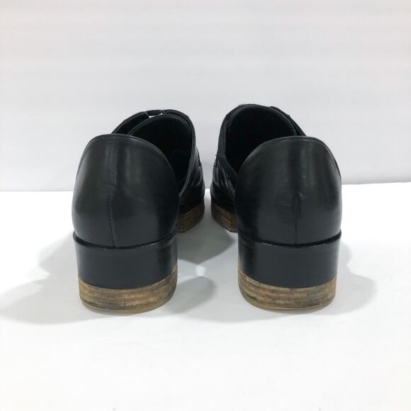 Freda Salvador Will D'Orsay Platform Black Leather Loafers - Picture 8 of 12